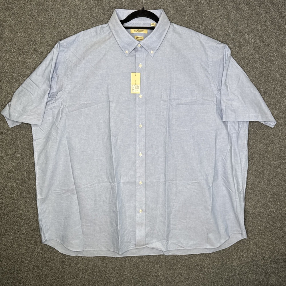 Jay & Leonard Mens 20 Big Blue Oxford Dress Shirt Short Sleeve NWT J200BDSSS